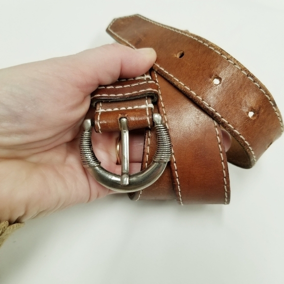 I magnin women's leather size 30‎ belt vintage brown distressed - Picture 4 of 11